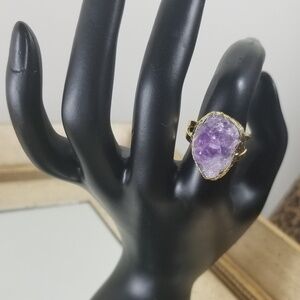Agata druzy aguta hand made purple stone limited e